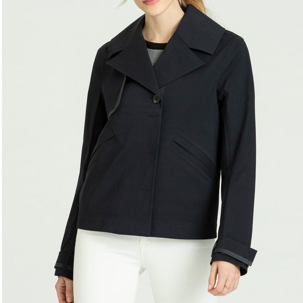 AETHER Cole Jacket Womens XS Technical Peacoat Quiet Luxury Matte Black Chic